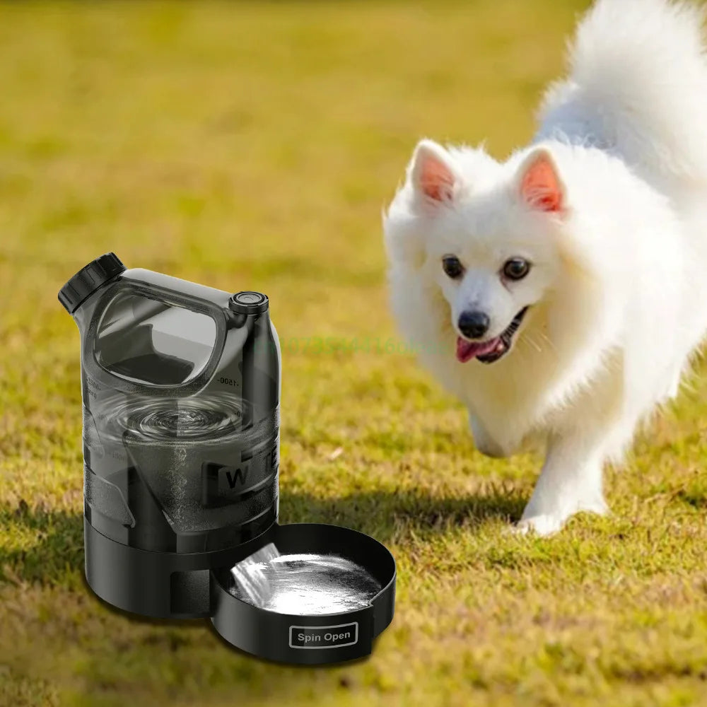 2.7L Large Dog Water Bottle with Travel Bowl – Outdoor Pet Hydration