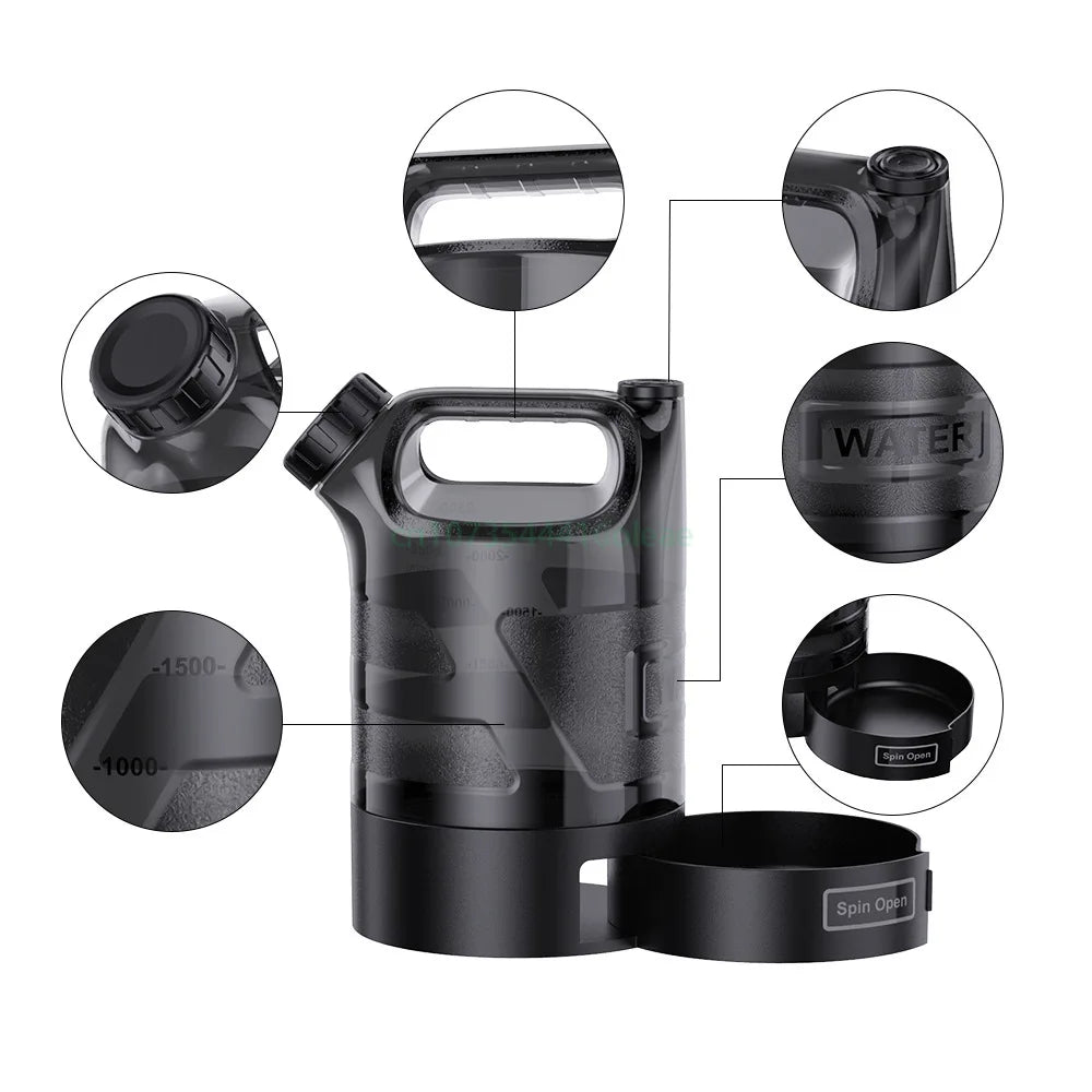 2.7L Large Dog Water Bottle with Travel Bowl – Outdoor Pet Hydration