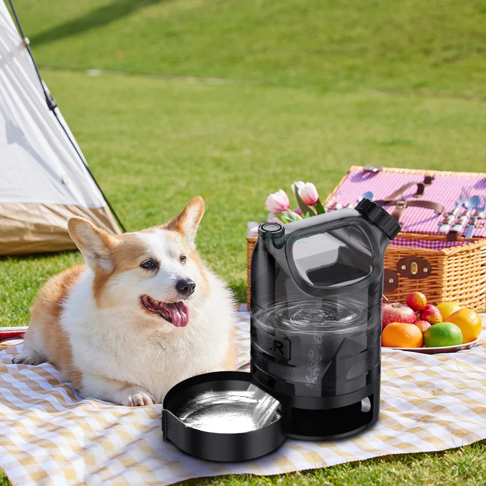 2.7L Large Dog Water Bottle with Travel Bowl – Outdoor Pet Hydration