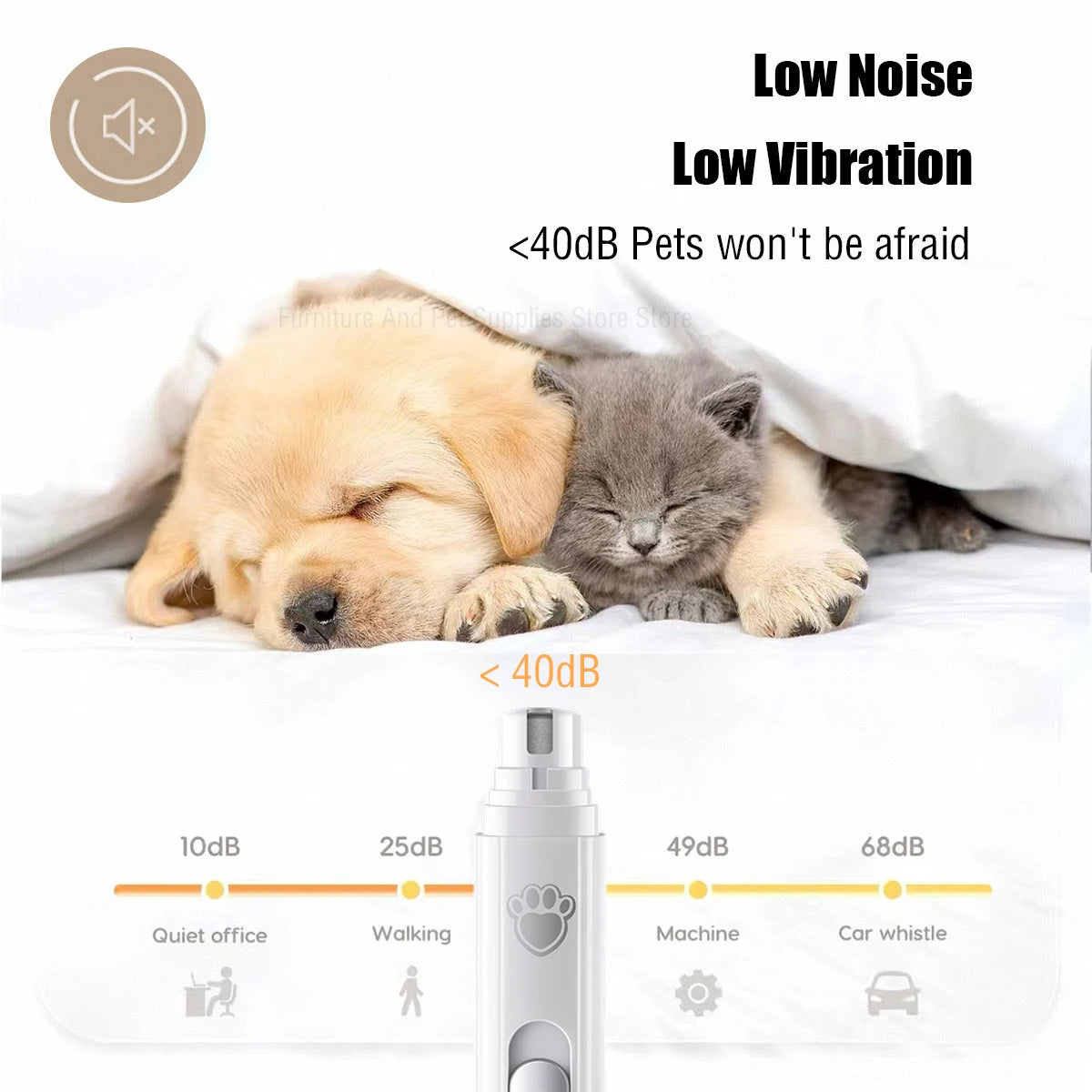 Electric Dog Nail Grinder – USB Rechargeable Painless Nail Trimmer