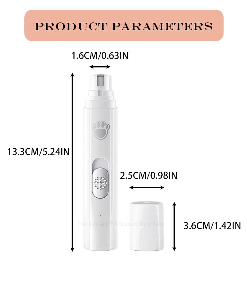 Electric Dog Nail Grinder – USB Rechargeable Painless Nail Trimmer