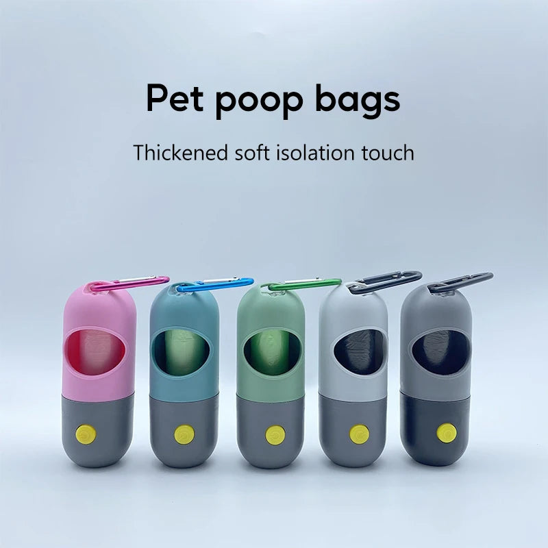 LED Dog Poop Bag Dispenser with Degradable Waste Bags