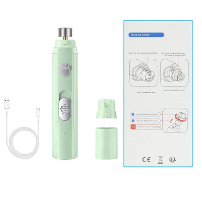 Electric Dog Nail Grinder – USB Rechargeable Painless Nail Trimmer
