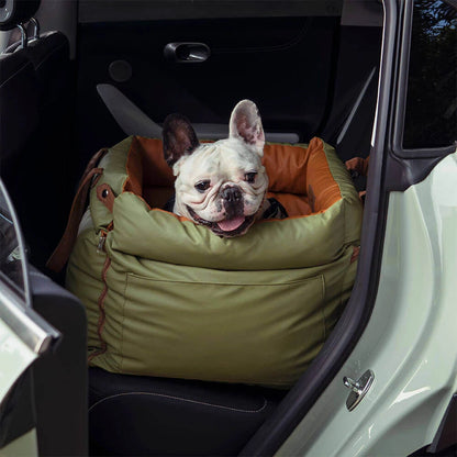Luxury Faux Leather Pet Car Seat – Booster Bed for Dogs & Cats