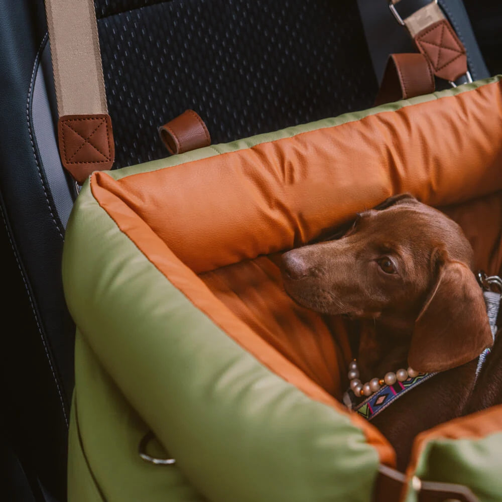 Luxury Faux Leather Pet Car Seat – Booster Bed for Dogs & Cats