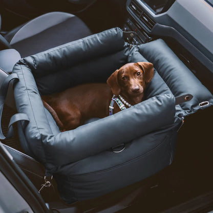Luxury Faux Leather Pet Car Seat – Booster Bed for Dogs & Cats