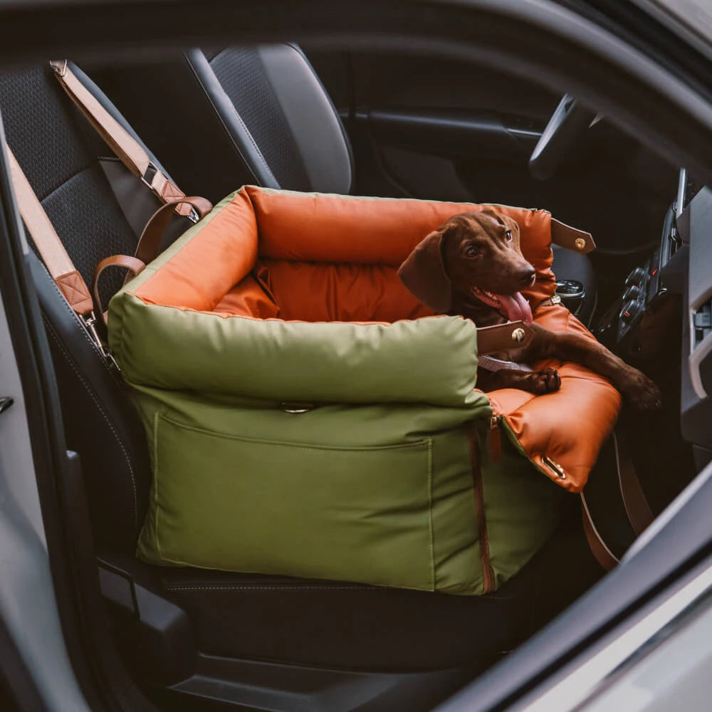 Luxury Faux Leather Pet Car Seat – Booster Bed for Dogs & Cats