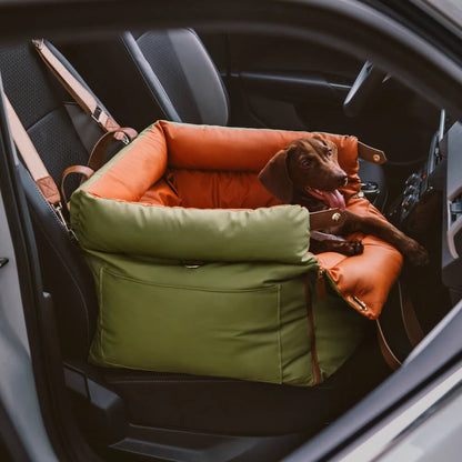Luxury Faux Leather Pet Car Seat – Booster Bed for Dogs & Cats