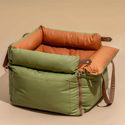 Luxury Faux Leather Pet Car Seat – Booster Bed for Dogs & Cats