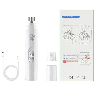 Electric Dog Nail Grinder – USB Rechargeable Painless Nail Trimmer