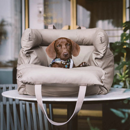 Luxury Faux Leather Pet Car Seat – Booster Bed for Dogs & Cats
