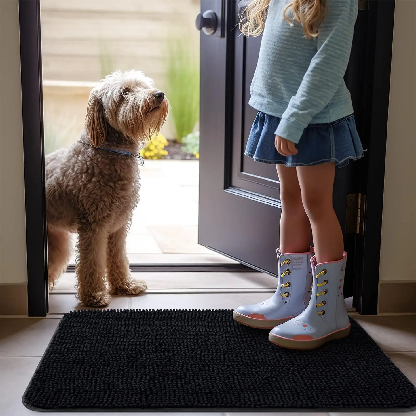 Olanly Mud Absorbent Dog Door Mat – Non-Slip & Washable