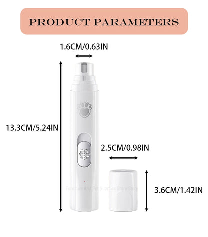 Electric Dog Nail Grinder – USB Rechargeable Painless Nail Trimmer